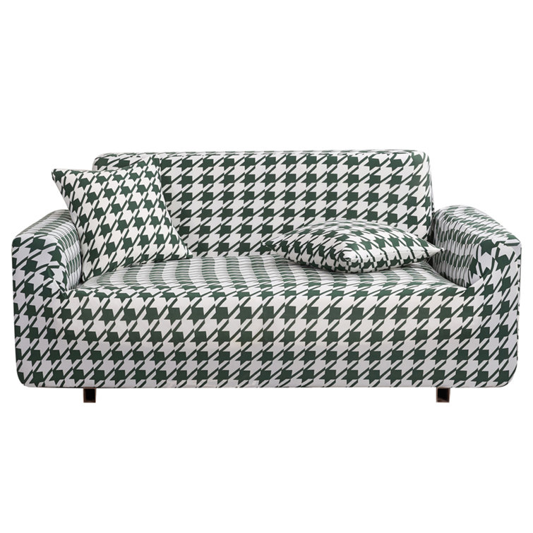 Oliver Houndstooth Stretch Print Sofa Cover Wayfair.ca